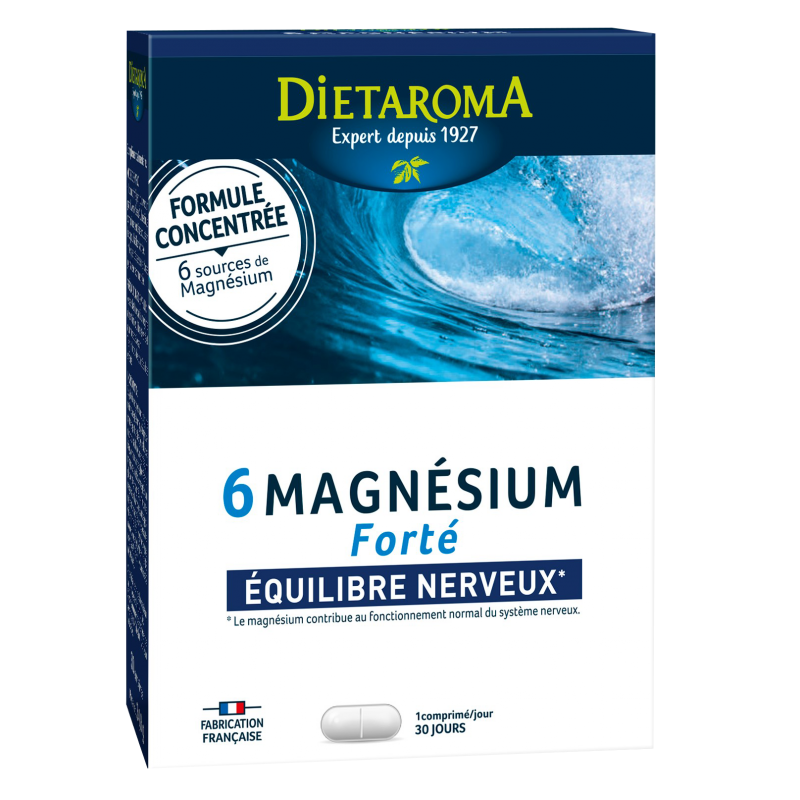 6 magnésium forte - contribue au fonctionnement normal du système nerveux.