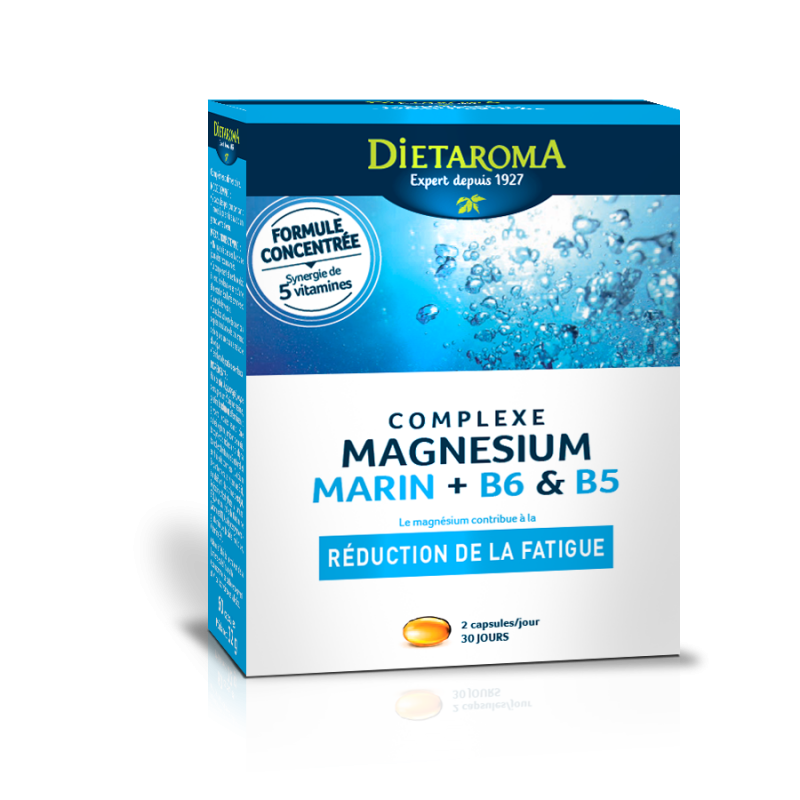 Magnésium marin +B5+B6. Le magnésium peut contribuer à la réduction de la fatigue.