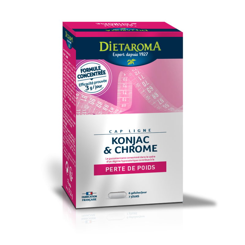 Capligne Konjac & Chrome : gélules Konjac régime minceur - Dietaroma