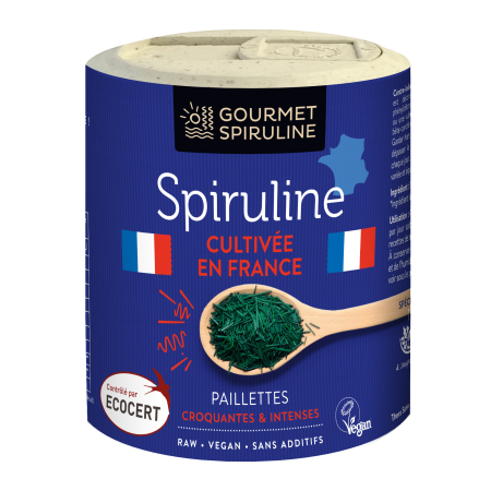 spiruline, ecocert, vegan, paillettes, française