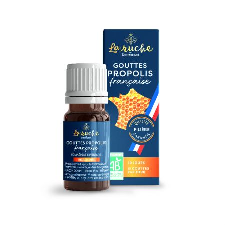 Propolis Bio francaise : Flacon compte goutte 15 ml pure et naturelle -  Dietaroma