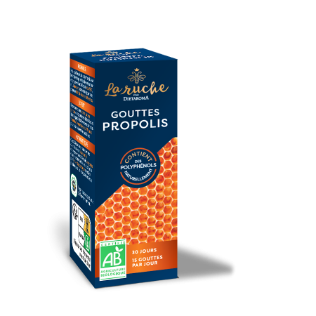 Flacon propolis 30 ml avec compte goutte - Lot de 10